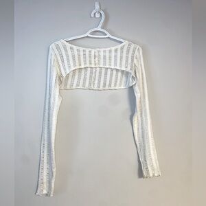 Pull&Bear White Knit Longsleeve Shrug